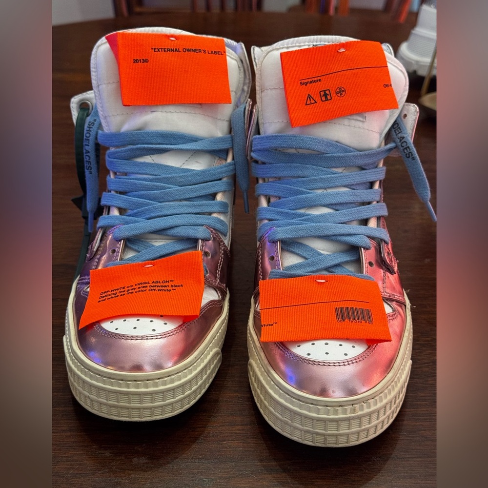 Off-White Pink Metallic High Tops